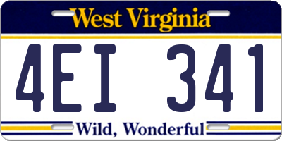 WV license plate 4EI341