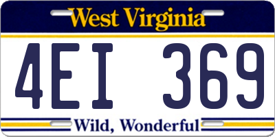 WV license plate 4EI369