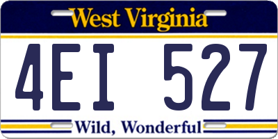 WV license plate 4EI527