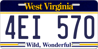 WV license plate 4EI570