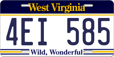 WV license plate 4EI585
