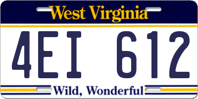 WV license plate 4EI612