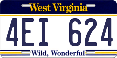 WV license plate 4EI624
