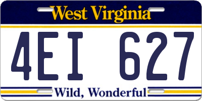 WV license plate 4EI627