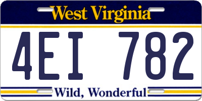 WV license plate 4EI782