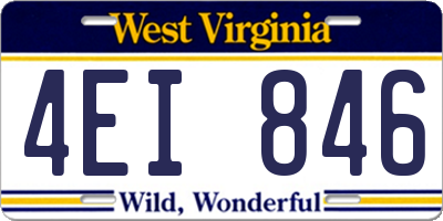 WV license plate 4EI846