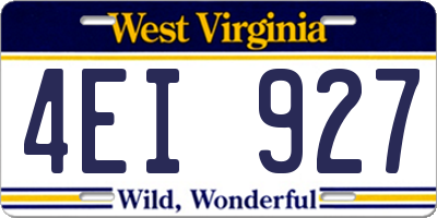 WV license plate 4EI927