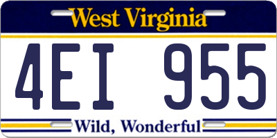 WV license plate 4EI955