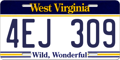 WV license plate 4EJ309