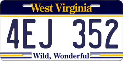 WV license plate 4EJ352