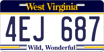 WV license plate 4EJ687