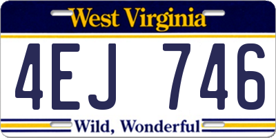 WV license plate 4EJ746