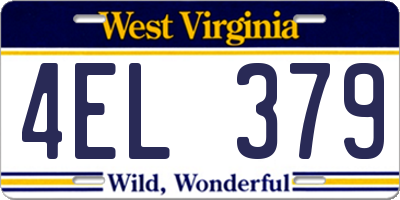 WV license plate 4EL379