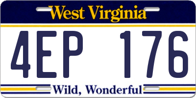 WV license plate 4EP176