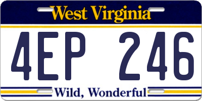 WV license plate 4EP246