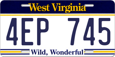 WV license plate 4EP745