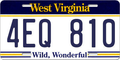 WV license plate 4EQ810