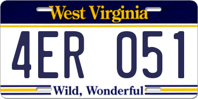 WV license plate 4ER051