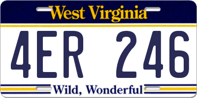 WV license plate 4ER246