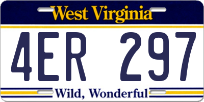 WV license plate 4ER297