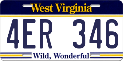WV license plate 4ER346