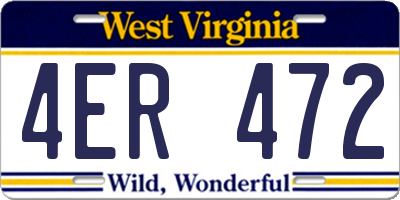 WV license plate 4ER472