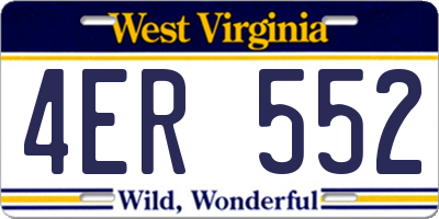 WV license plate 4ER552