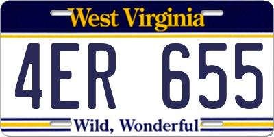 WV license plate 4ER655