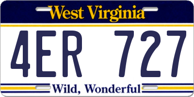WV license plate 4ER727