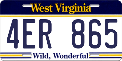 WV license plate 4ER865