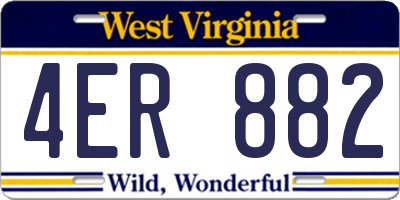 WV license plate 4ER882