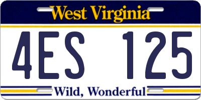 WV license plate 4ES125