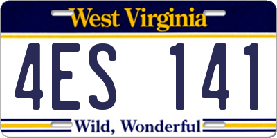 WV license plate 4ES141