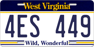 WV license plate 4ES449