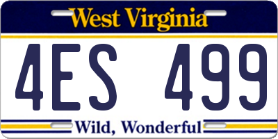 WV license plate 4ES499