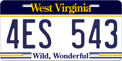 WV license plate 4ES543