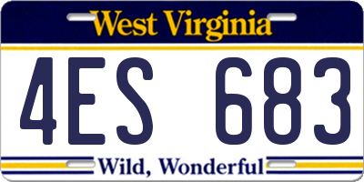 WV license plate 4ES683