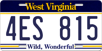 WV license plate 4ES815