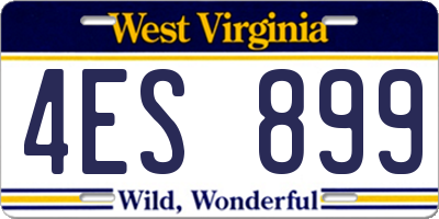 WV license plate 4ES899