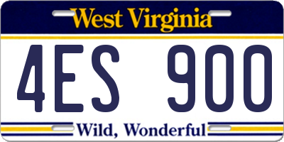 WV license plate 4ES900
