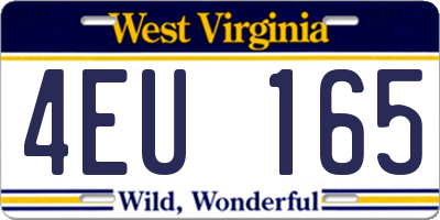 WV license plate 4EU165