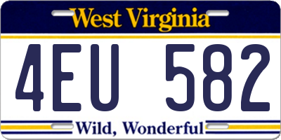WV license plate 4EU582