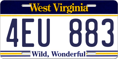 WV license plate 4EU883