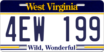WV license plate 4EW199