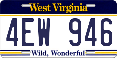 WV license plate 4EW946