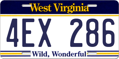 WV license plate 4EX286