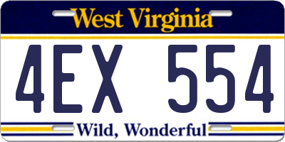 WV license plate 4EX554