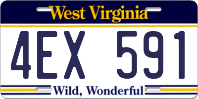 WV license plate 4EX591