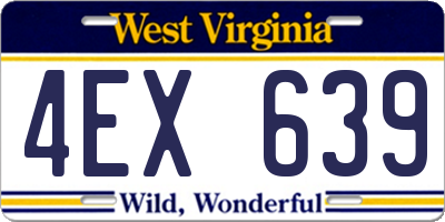 WV license plate 4EX639
