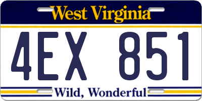 WV license plate 4EX851